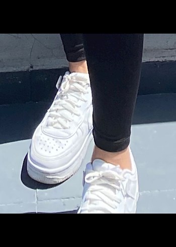 Beyaz Bağcıklı Platform Spor Ayakkabı nike unısex