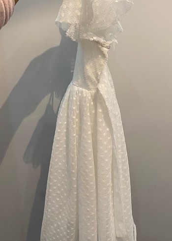 Kız Çocuk Beyaz Fırfırlı Bohem Elbise - Görsel 7