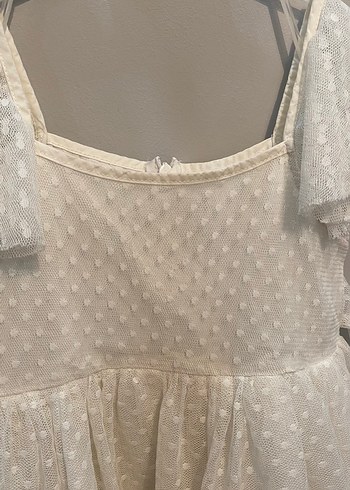 Kız Çocuk Beyaz Fırfırlı Bohem Elbise - Görsel 2