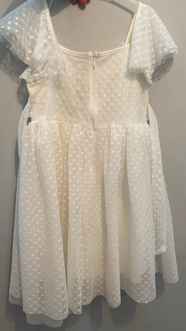 Kız Çocuk Beyaz Fırfırlı Bohem Elbise - Görsel 4