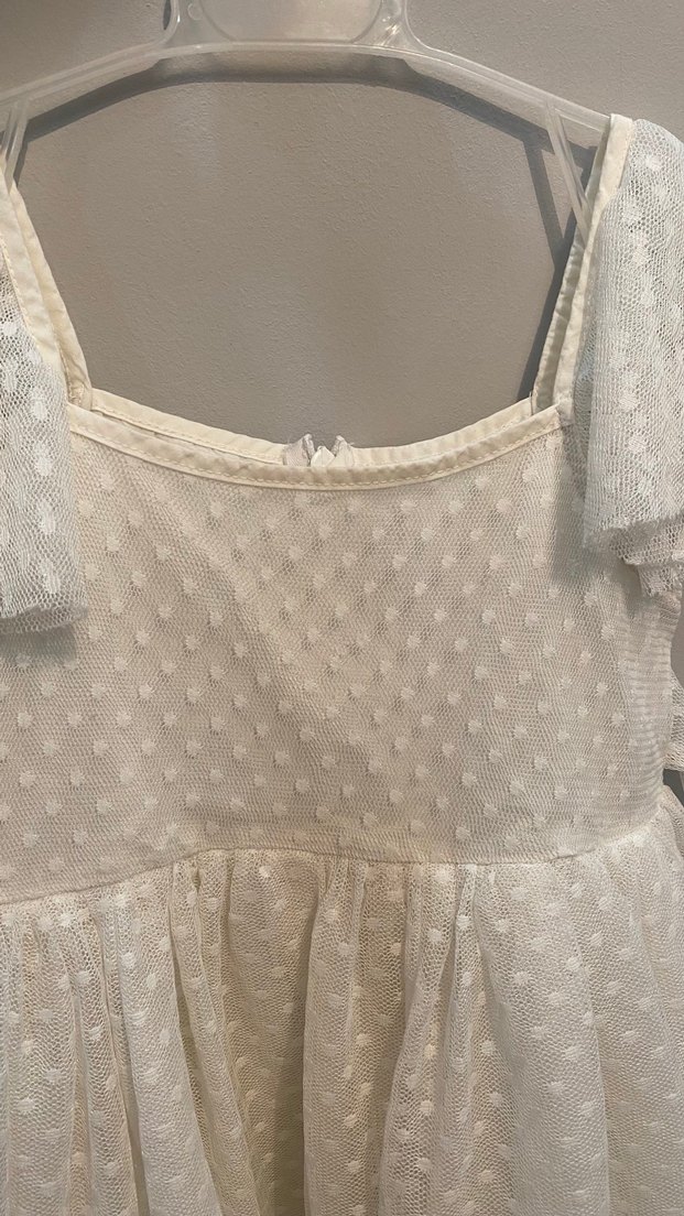 Kız Çocuk Beyaz Fırfırlı Bohem Elbise - Görsel 2