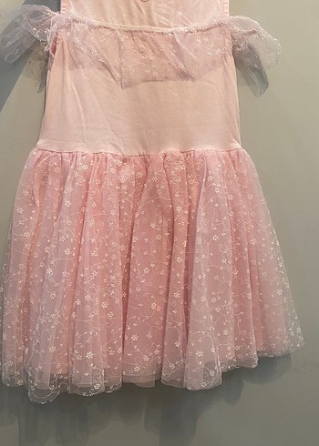 Pembe Dantel İşlemeli Kız Elbisesi - Görsel 5
