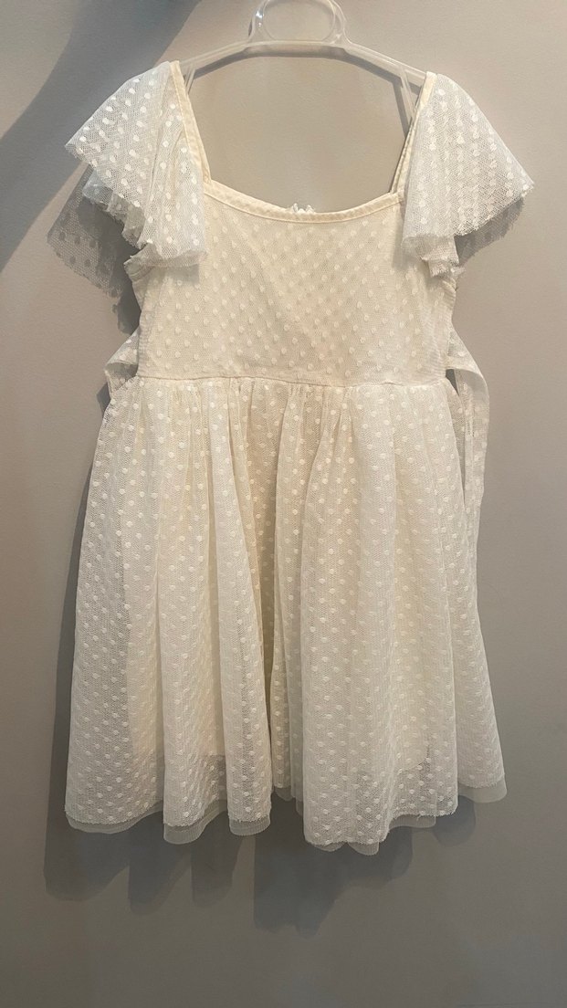 Kız Çocuk Dantel Detaylı Kolsuz Elbise - Görsel 4