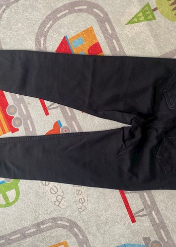 Düğmeli Siyah Kadın Denim Pantolon - Görsel 5