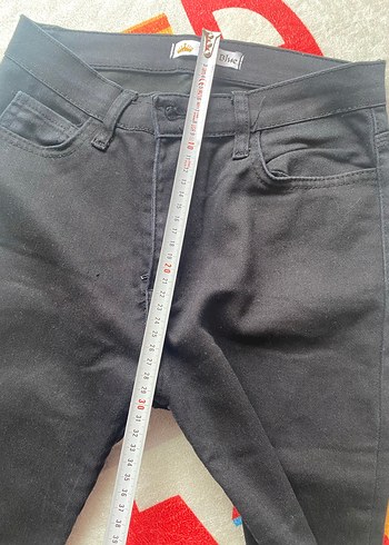 Düğmeli Siyah Kadın Denim Pantolon - Görsel 7