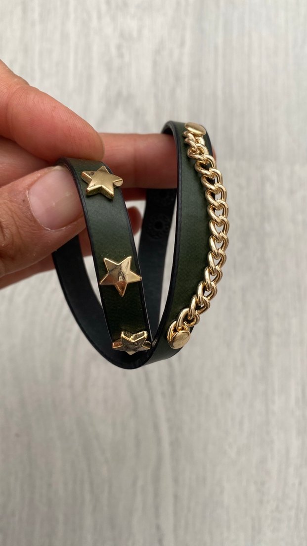 Kamuflaj Desenli Altın Yıldızlı Tokalı Bileklik - Görsel 4