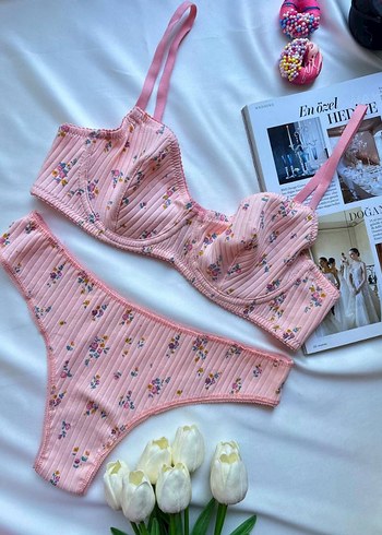 diğer Beden Nakışlı Pembe Vintage Parisian Sütyen