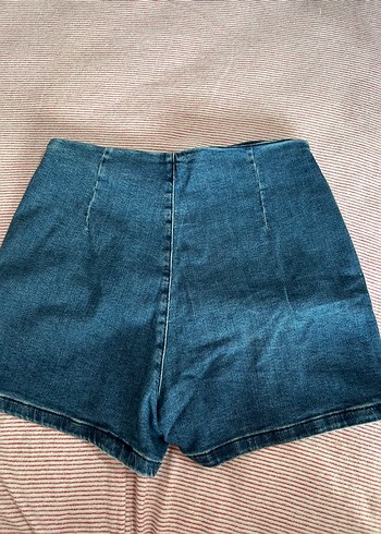 Diğer Düğmeli Mini Kadın Mavi Denim Şort