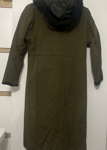 Kadın Haki Uzun Düğmeli Mont - Görsel 4