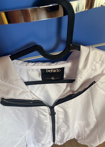 xl Beden beyaz Renk Kadın Beyaz Oversize Midi Boy Spor Rüzgarlık