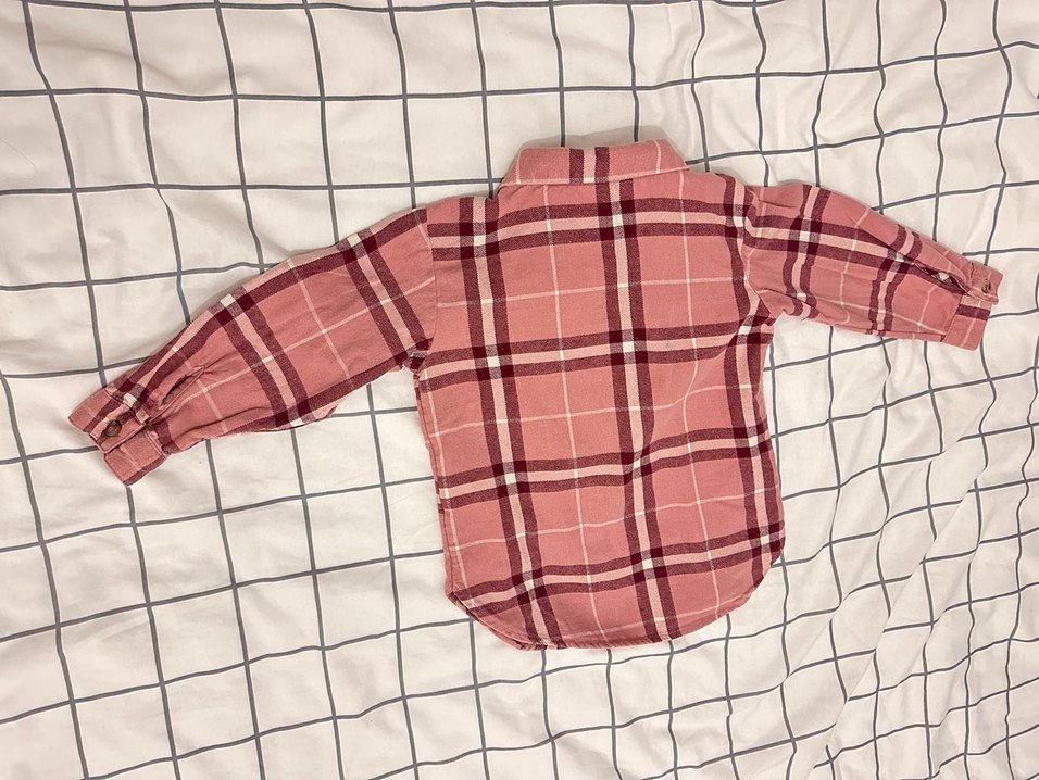 Bej Ekoseli Pamuklu çocuk Gömlek - Görsel 2