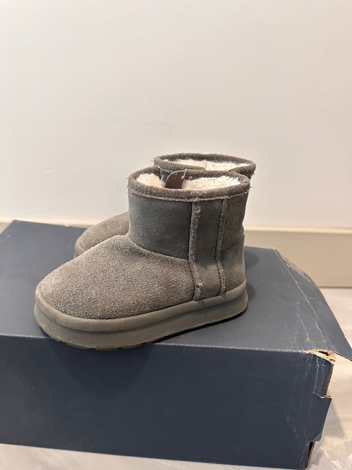 Kız Çocuk Gri Süet Kürklü Bot - Görsel 3