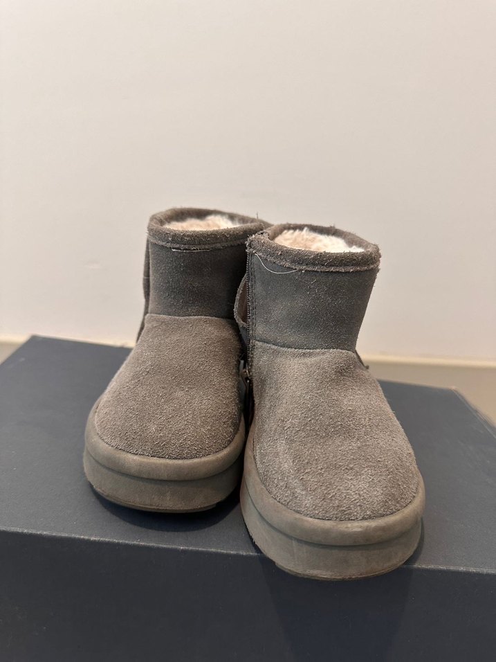 Kız Çocuk Gri Süet Kürklü Bot - Görsel 4