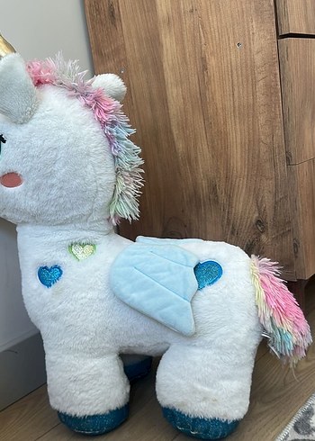 Pastel Renkli Beyaz Peluş Unicorn Oyuncak - Görsel 3