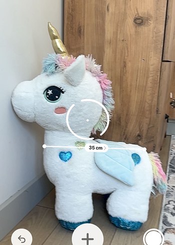 Pastel Renkli Beyaz Peluş Unicorn Oyuncak - Görsel 4