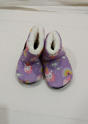 Mor Unicorn Desenli Kız Çocuk Sıcak Ev Terliği - Görsel 2