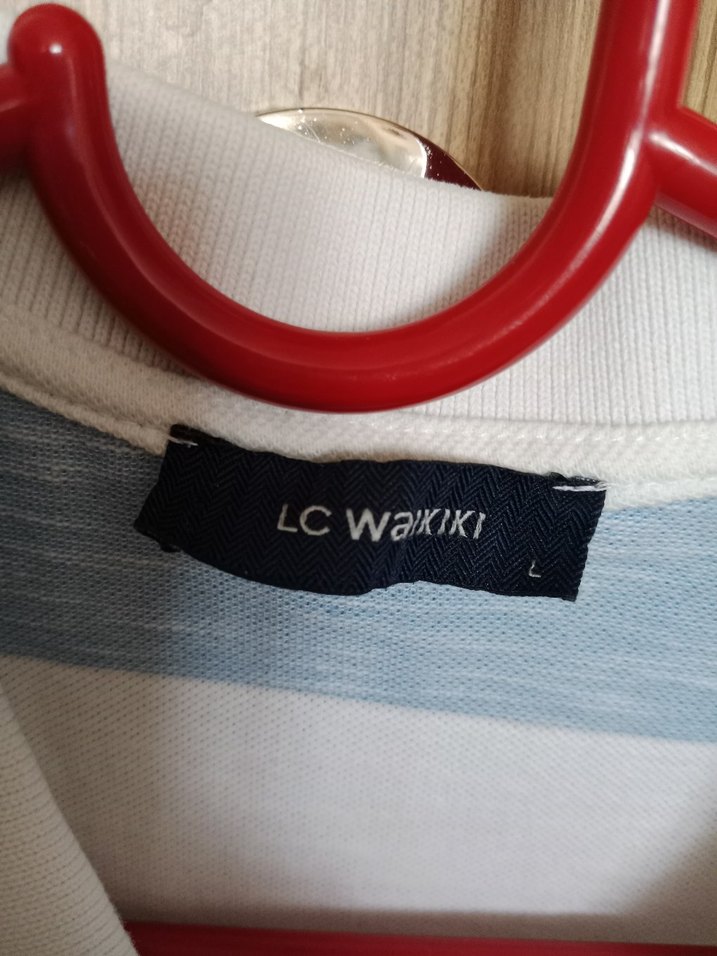 Erkek Gri Beyaz Çizgili Polo Tişört - Görsel 2