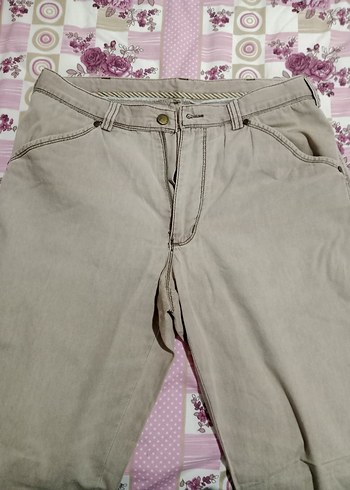 Bej Düğmeli Erkek Gabardin Pantolon - Görsel 2