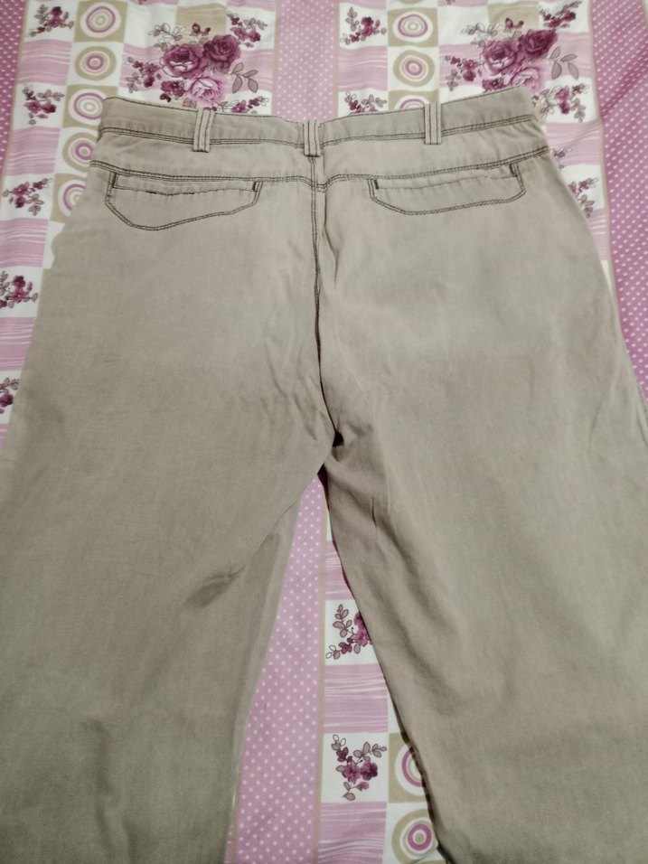 Bej Düğmeli Erkek Gabardin Pantolon - Görsel 3