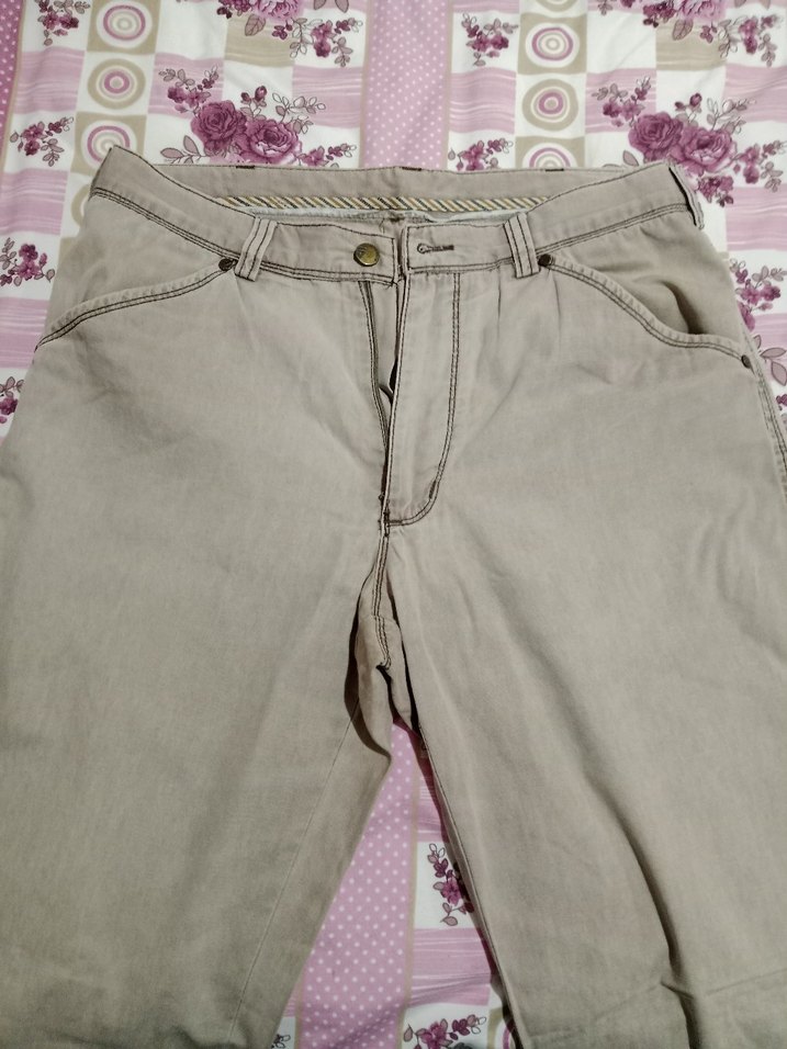 Bej Düğmeli Erkek Gabardin Pantolon - Görsel 2