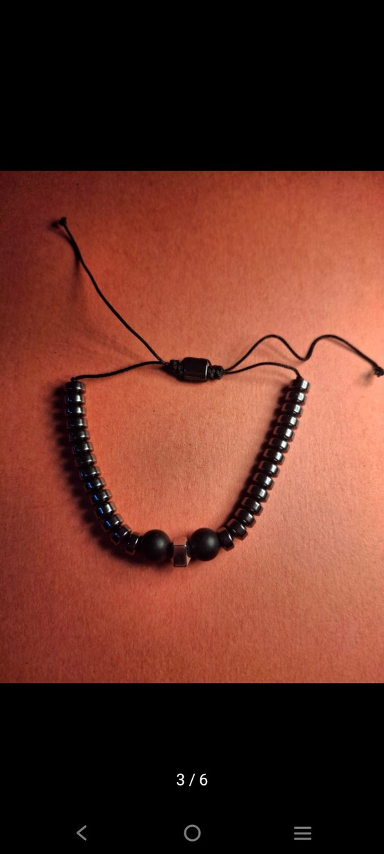 Siyah Minimalist Gotik Erkek Bileklik - Görsel 2