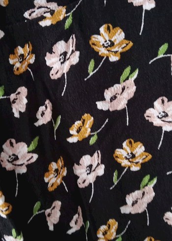 Çiçek Desenli V Yakalı Midi Elbise - Görsel 5