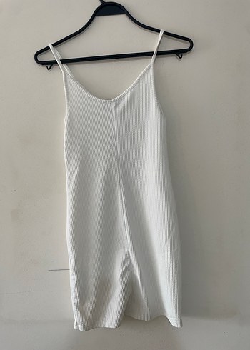 s Beden beyaz Renk BERSHKA Fermuarlı Elbise