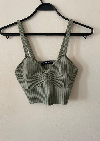 DİLVİN Kadın Fitilli V Yaka Strappy Crop Top