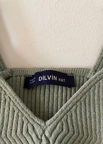 Dilvin DİLVİN Kadın Fitilli V Yaka Strappy Crop Top