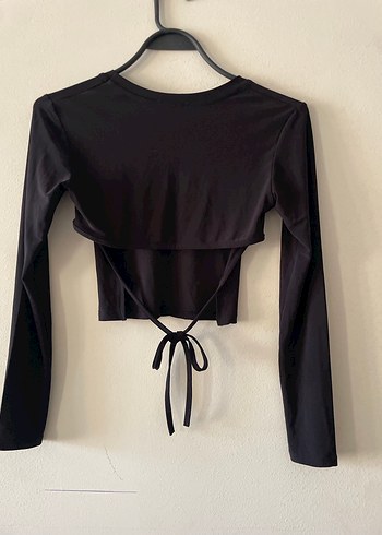 Diğer Siyah Uzun Kollu Minimalist Bluz