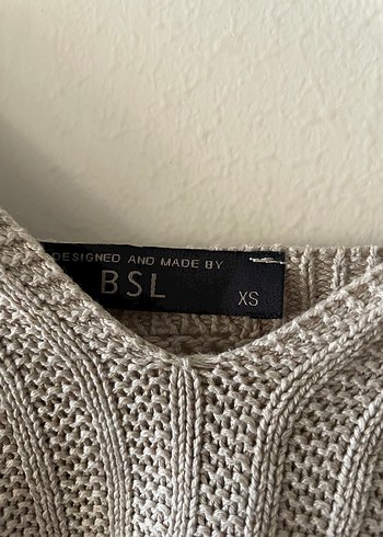 BSL FASHION BSL Bej Örgü Bohem Kadın Top
