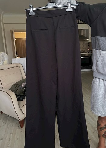 Diğer Düz Siyah Kadın Kumaş Pantolon