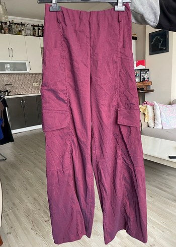 Bordo Kadın Vintage Salaş Pantolon