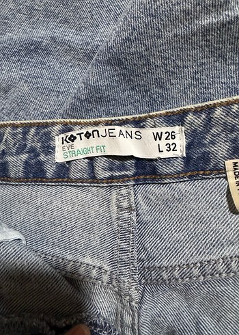 Koton Koton Gri Batik Desenli Salaş Kadın Kot Pantolon
