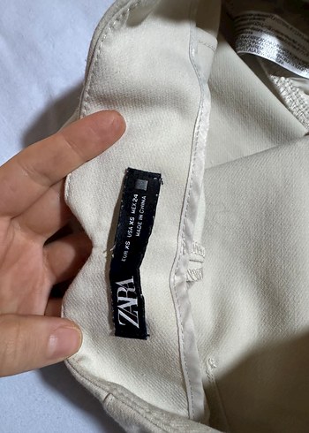 Zara Zara Kadın Bej Midi Kumaş Pantolon