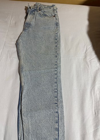 36 Beden mavi Renk Zara Gri Loose Fit Midi Denim Kadın Jean
