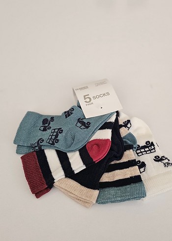 Erkek Çocuk Çok Renkli Desenli Çorap Seti - Görsel 6