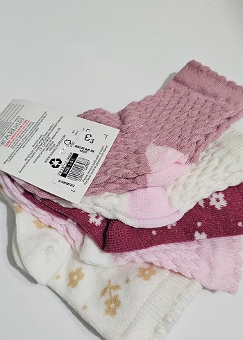 Kız Çocuk Nakışlı Örgü Çorap 5'li Paket - Görsel 5