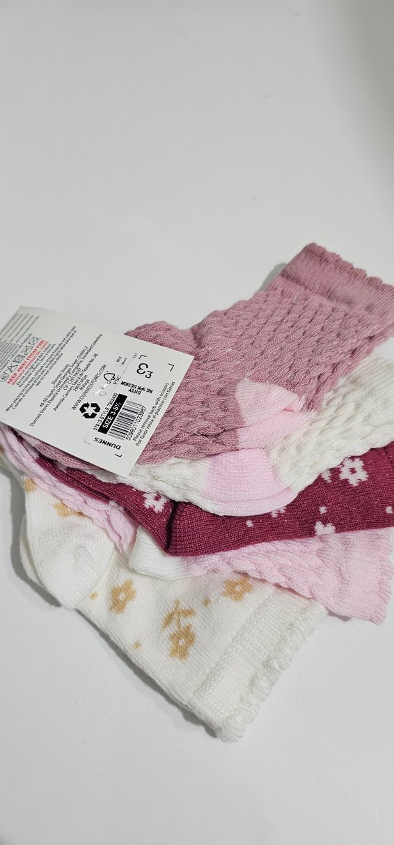 Kız Çocuk Nakışlı Örgü Çorap 5'li Paket - Görsel 5