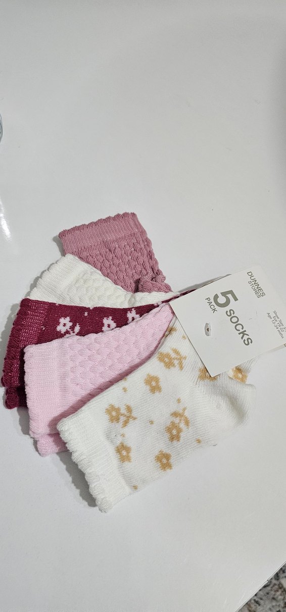 Kız Çocuk Nakışlı Örgü Çorap 5'li Paket - Görsel 3