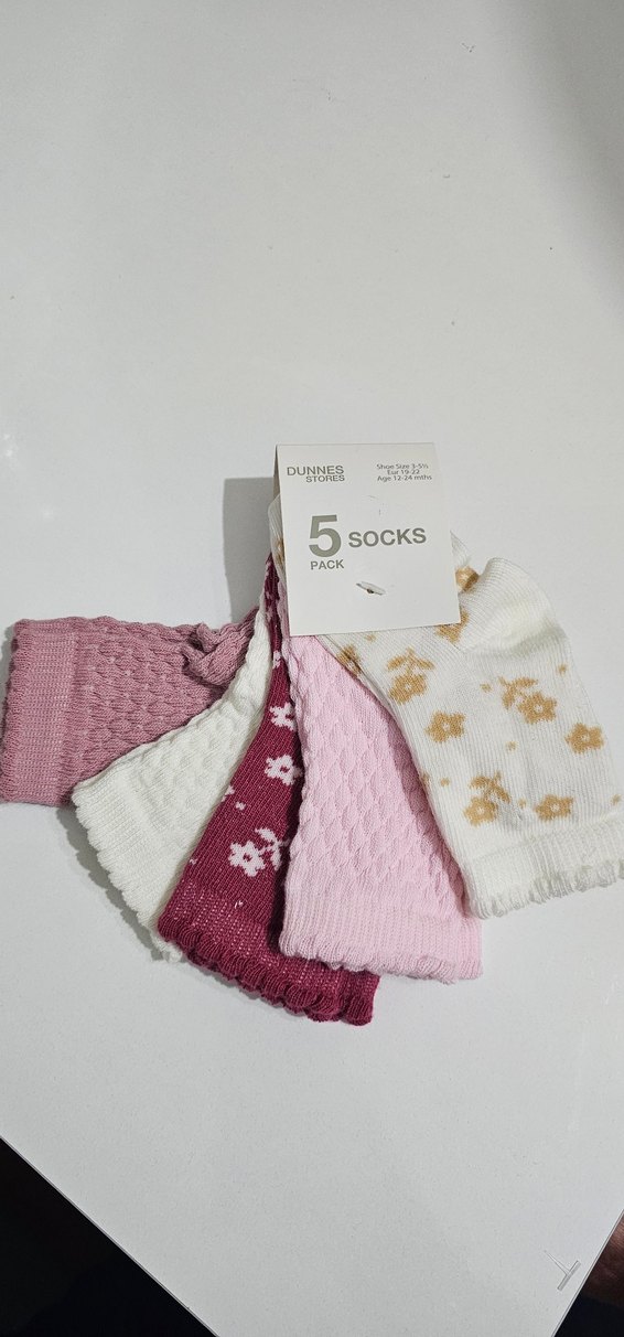 Kız Çocuk Nakışlı Örgü Çorap 5'li Paket - Görsel 2