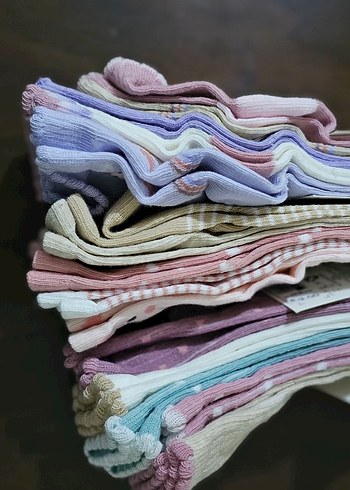 Nakışlı Çok Renkli Kız Çorabı Pamuk - Görsel 3