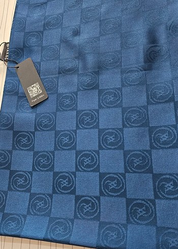 Vakko Mavi Kadın Saten Şal - Görsel 2