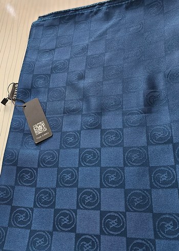 Vakko Mavi Kadın Saten Şal - Görsel 3