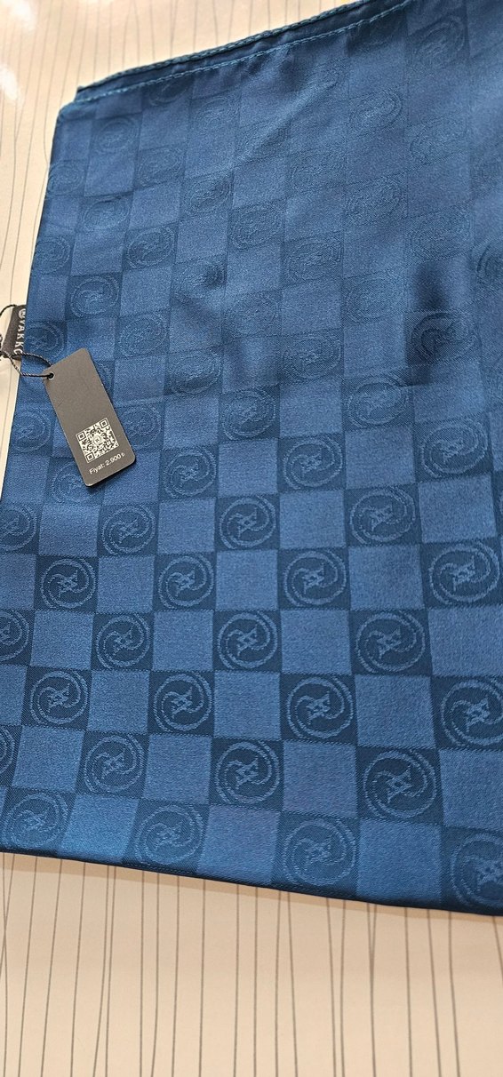 Vakko Mavi Kadın Saten Şal - Görsel 2