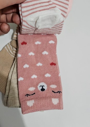 Kız Çocuk Pastel Renkli 5'li Desenli Çorap Seti - Görsel 7