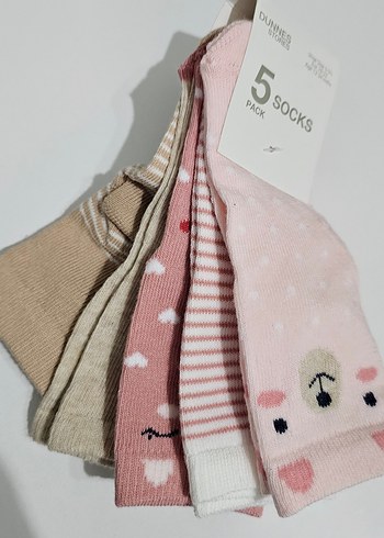 Kız Çocuk Pastel Renkli 5'li Desenli Çorap Seti - Görsel 6