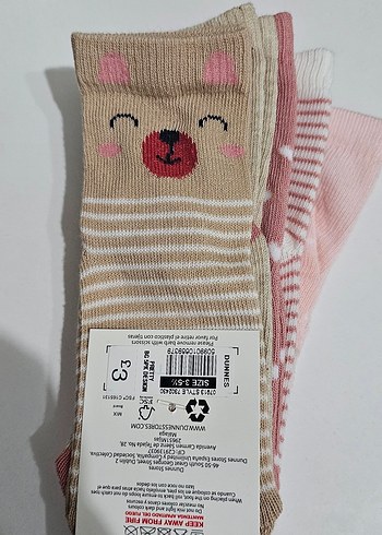 Kız Çocuk Pastel Renkli 5'li Desenli Çorap Seti - Görsel 9