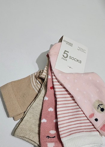 Kız Çocuk Pastel Renkli 5'li Desenli Çorap Seti - Görsel 2
