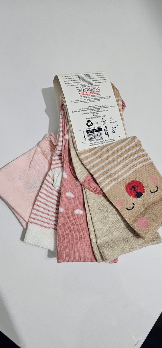 Kız Çocuk Pastel Renkli 5'li Desenli Çorap Seti - Görsel 4